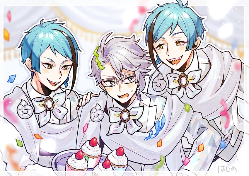 floyd leech, jade leech, and azul ashengrotto (twisted wonderland) drawn by nkgph6jv0omfbwq