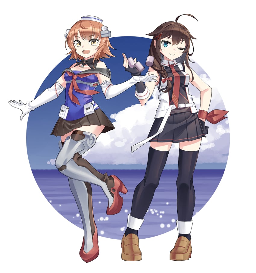shigure, shigure kai san, richard p. leary, and richard p. leary kai (kantai collection) drawn by kazh_(kazu)
