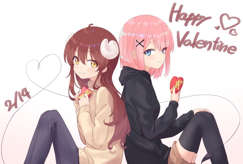 yoshida yuuko and chiyoda momo (machikado mazoku) drawn by daifuku_(tkja3555)