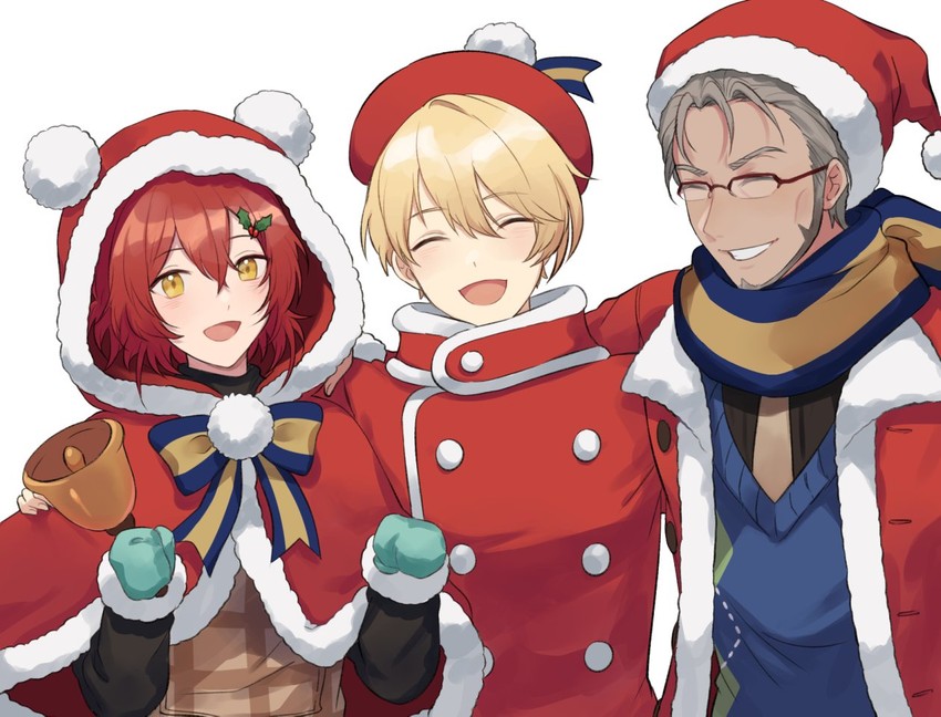 hanasaki miyabi, kishido temma, and arurandeisu (holostars) drawn by riri_zuran