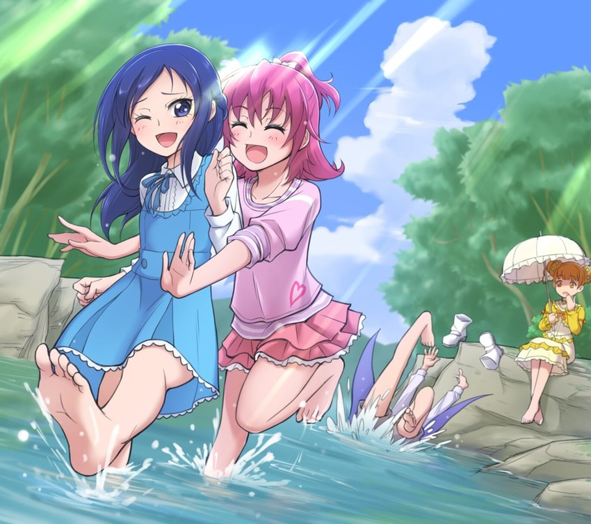 hishikawa rikka, aida mana, kenzaki makoto, and yotsuba alice (precure and 1 more) drawn by ogry_ching