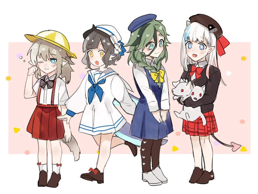 rerei, zhoumo, longmei, and mily (idconnect+) drawn by rerei_(artist)