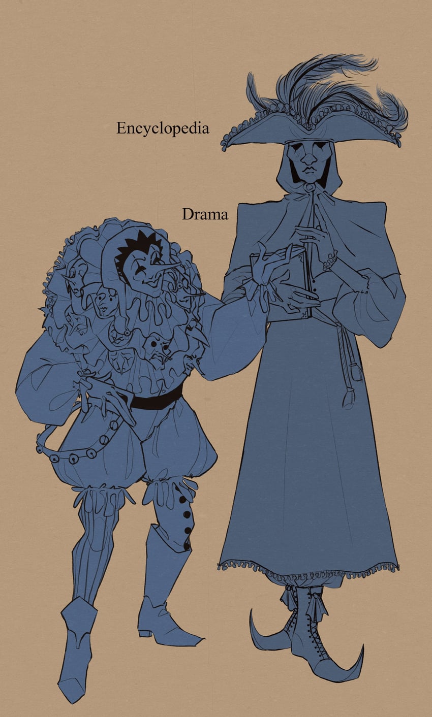 drama and encyclopedia (original and 1 more) drawn by hetequilasunset