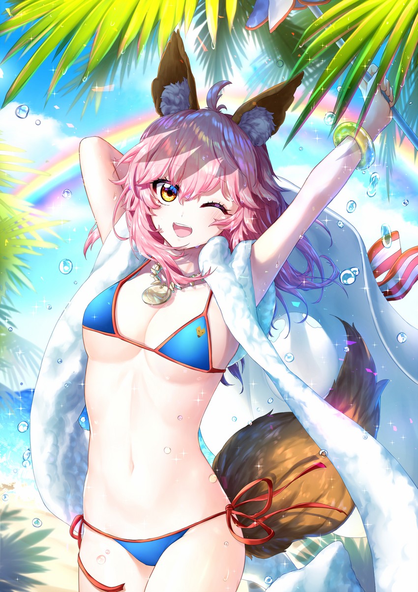 tamamo and tamamo no mae (fate and 1 more) drawn by hm_(wonhml)