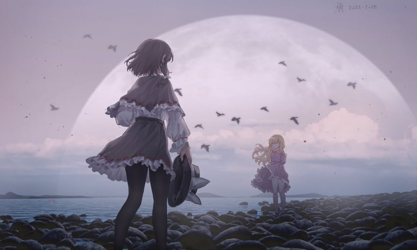 usami renko and maribel hearn (touhou) drawn by furahata_gen