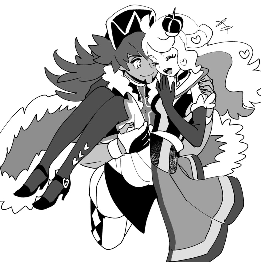 leon and sonia (pokemon and 2 more) drawn by dede_(qwea_00000)