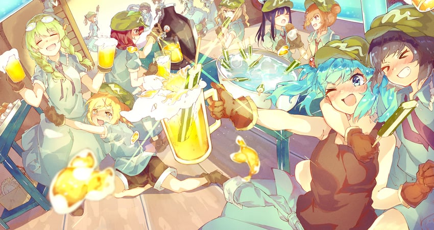 kawashiro nitori and kappa mob (touhou and 1 more) drawn by tamiku_(shisyamo609)