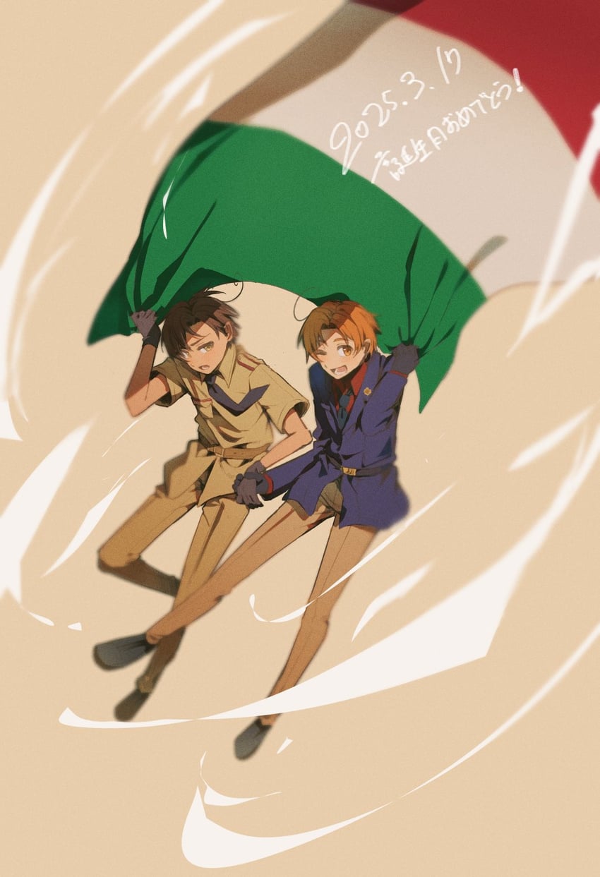 northern italy and southern italy (axis powers hetalia) drawn by kiri_no1020