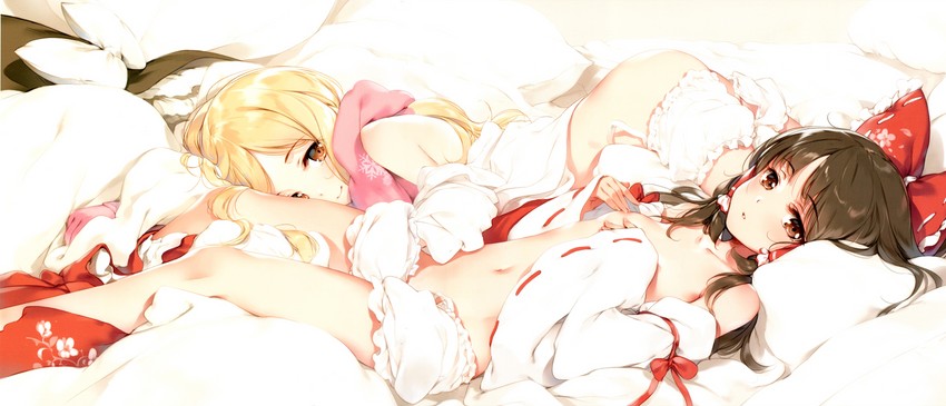 hakurei reimu and kirisame marisa (touhou and 1 more) drawn by ke-ta