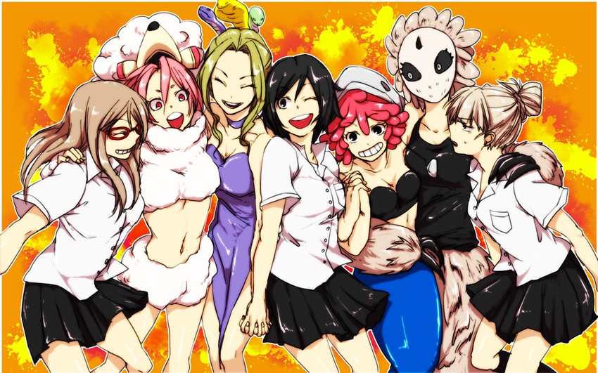 aoi hana, uwabami, tekka maki, toytoy, noriko, and 2 more (oumagadoki doubutsuen) drawn by dobin_(pixiv575024)