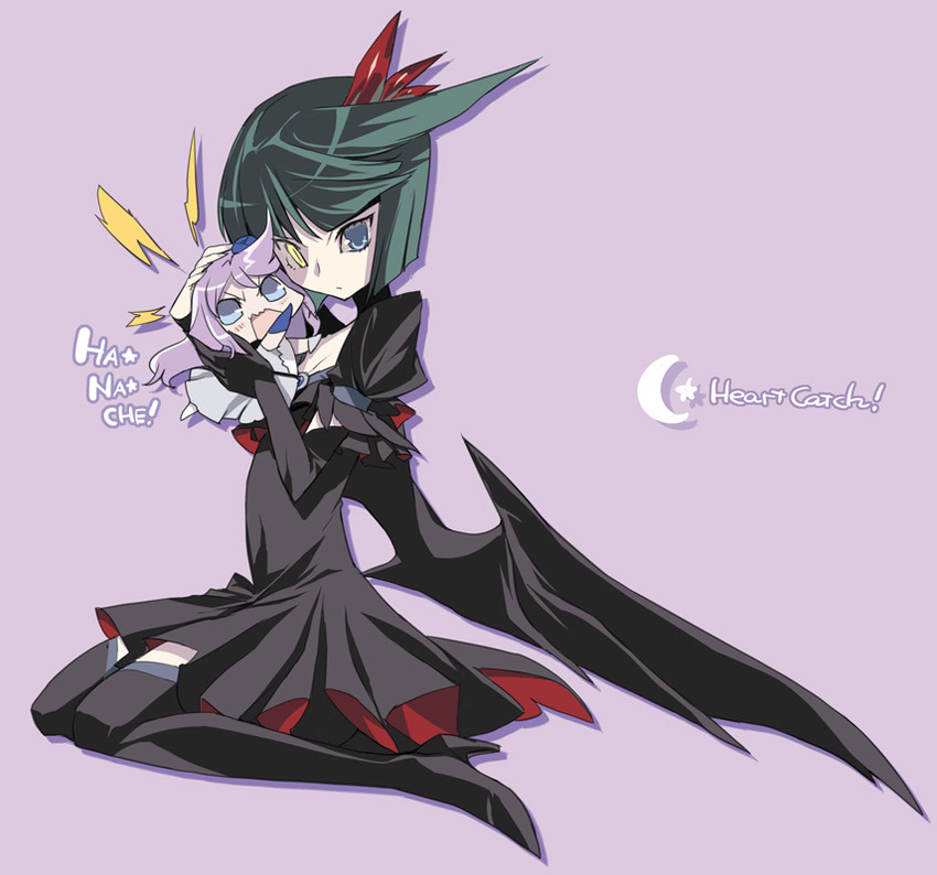 tsukikage yuri, cure moonlight, and dark precure (precure and 1 more) drawn by blade_(galaxist)