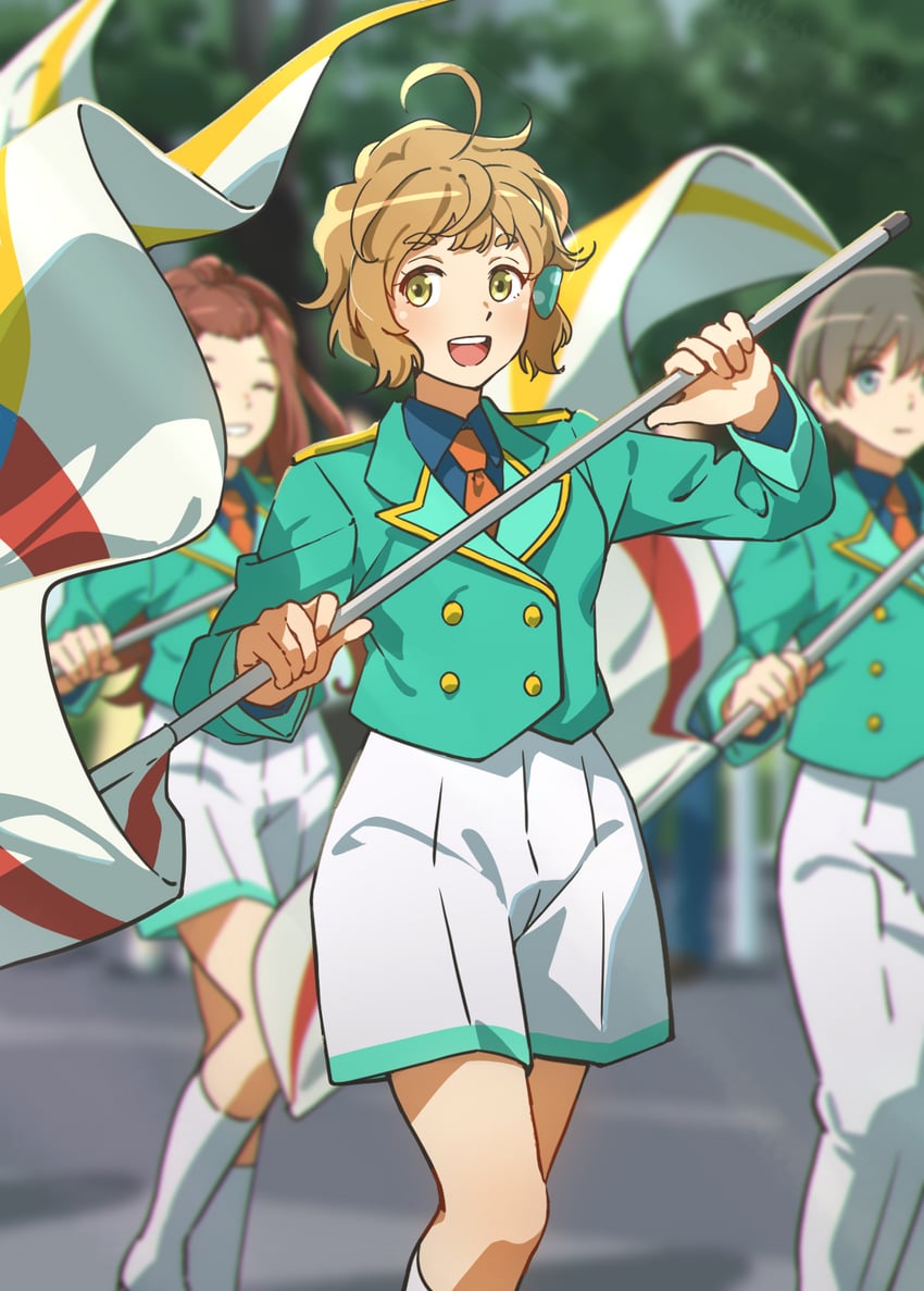 kawashima sapphire, kenzaki ririka, and tsukinaga motomu (hibike! euphonium) drawn by fuyuhino