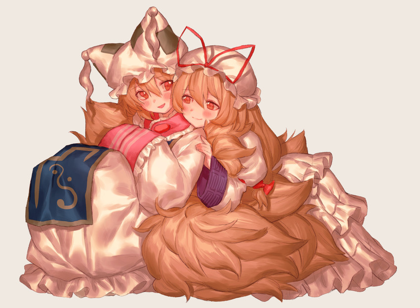 yakumo yukari and yakumo ran (touhou) drawn by masanaga_(tsukasa)