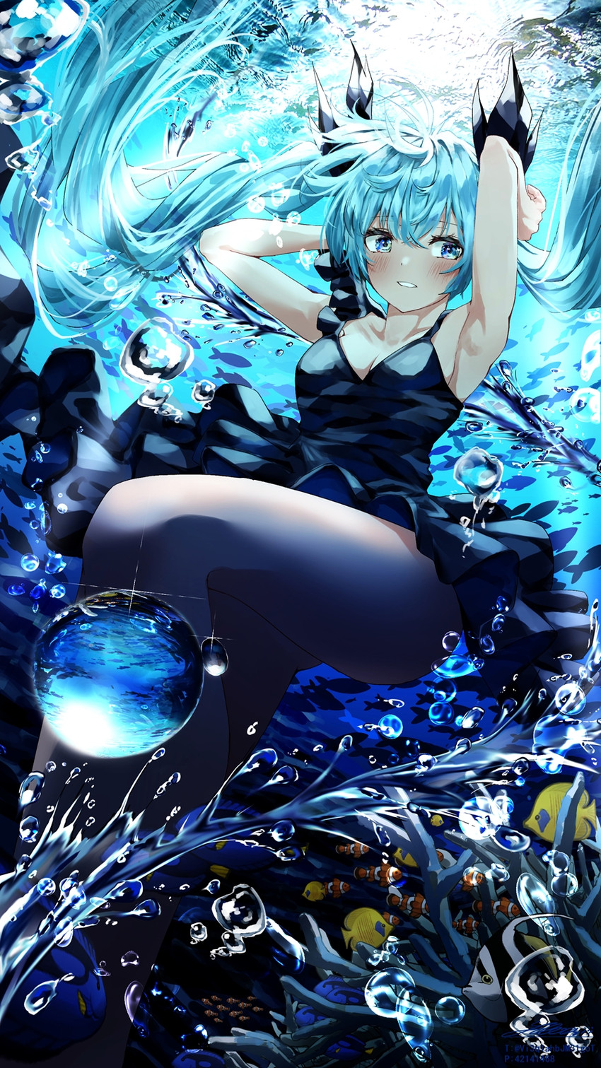hatsune miku (vocaloid and 1 more) drawn by shirubaa