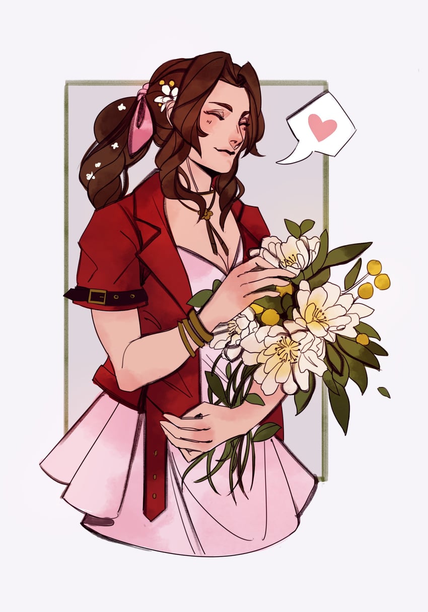 aerith gainsborough (final fantasy and 2 more) drawn by robasarel
