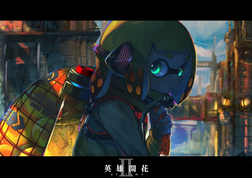 inkling player character, inkling girl, and agent 4 (splatoon and 1 more) drawn by kashu_(hizake)