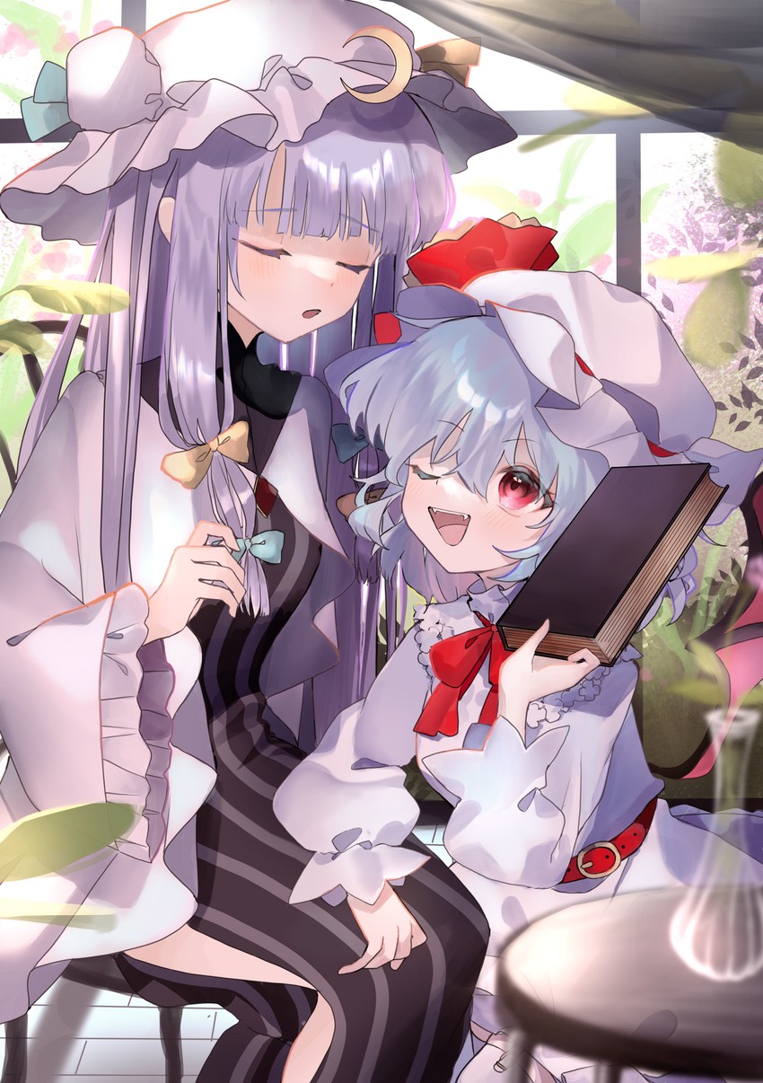 remilia scarlet and patchouli knowledge (touhou) drawn by omodaka_romu