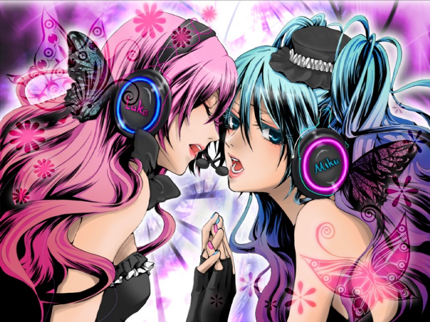 hatsune miku and megurine luka (vocaloid and 1 more) drawn by murasawa_kyara