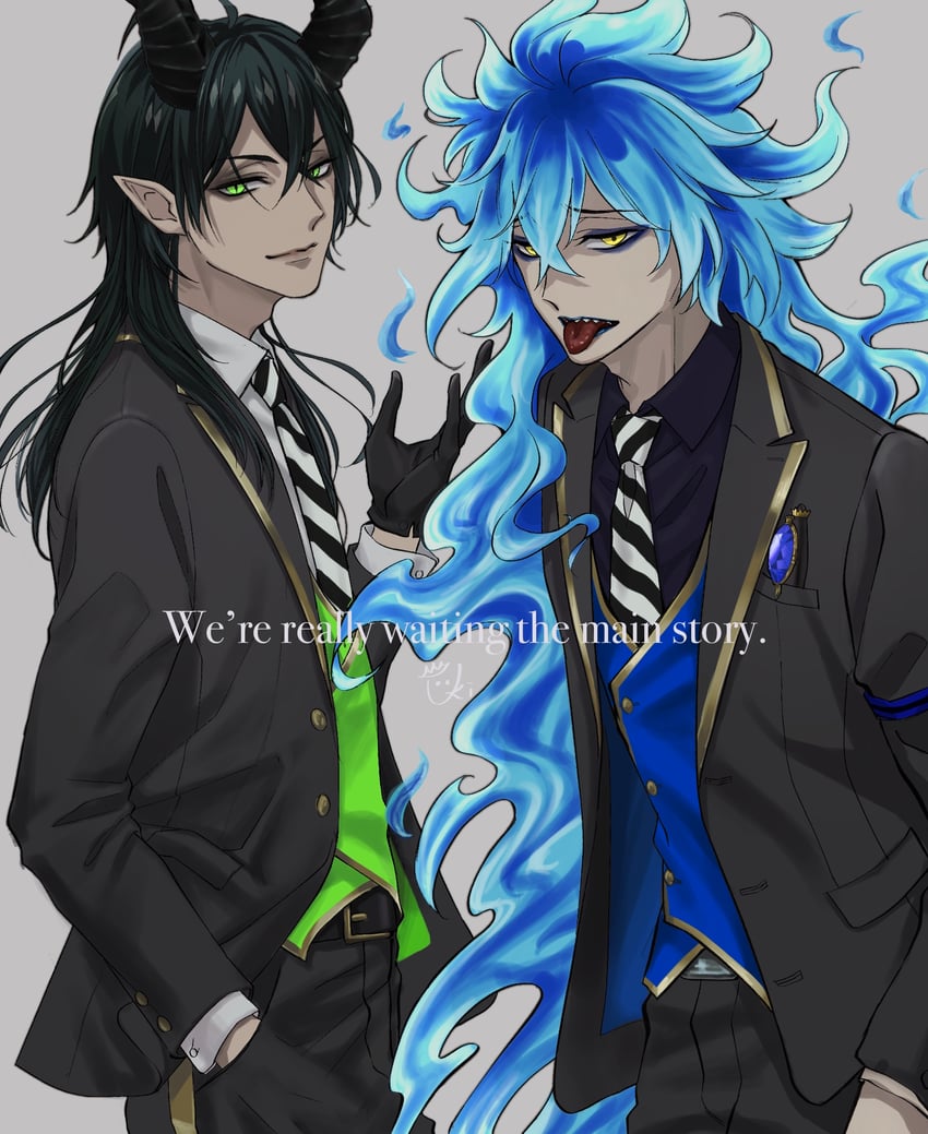idia shroud and malleus draconia (twisted wonderland) drawn by ukichan12011