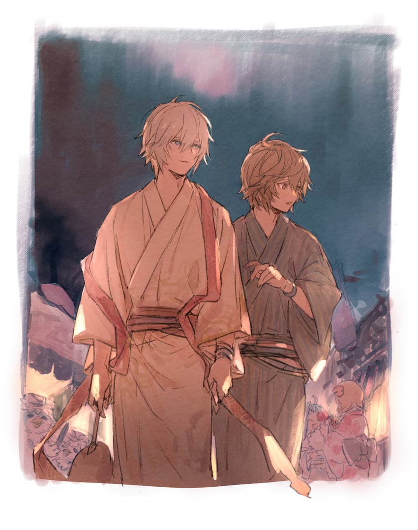 djeeta, sandalphon, and lyria (granblue fantasy) drawn by iwashi_(morpho000)