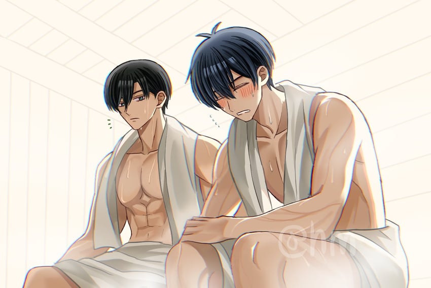 isagi yoichi and itoshi rin (blue lock) drawn by hyohls2_(hamao3o)