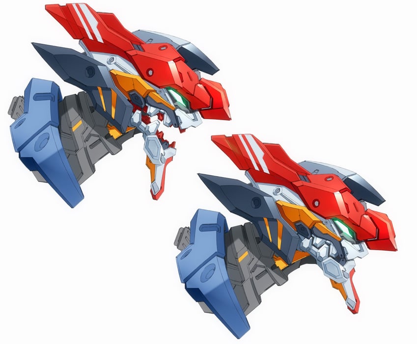 eva 01 and gquuuuuux (gundam and 2 more) drawn by mosiaz328