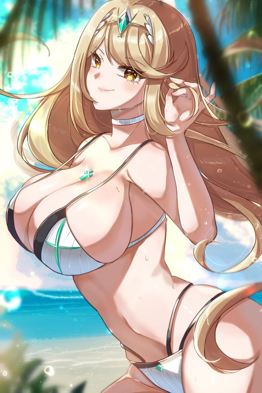 mythra (xenoblade chronicles and 1 more) drawn by zer00han