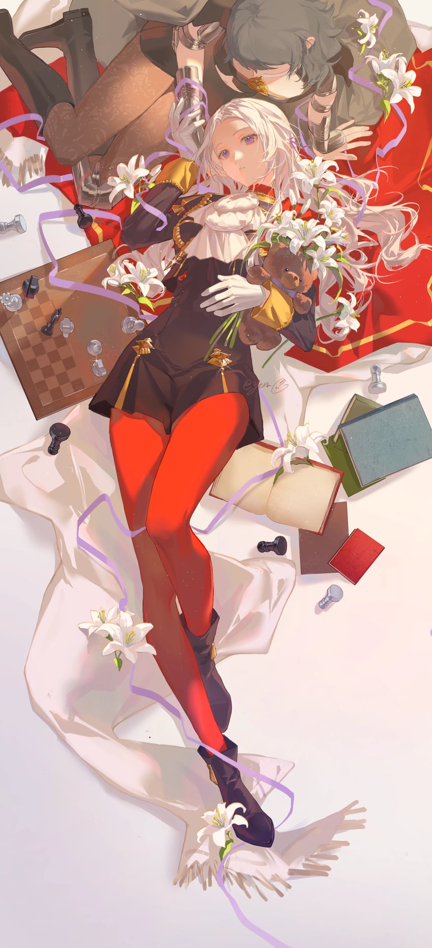 female byleth and edelgard von hresvelg (fire emblem and 1 more) drawn by yun_(dl2n5c7kbh8ihcx)