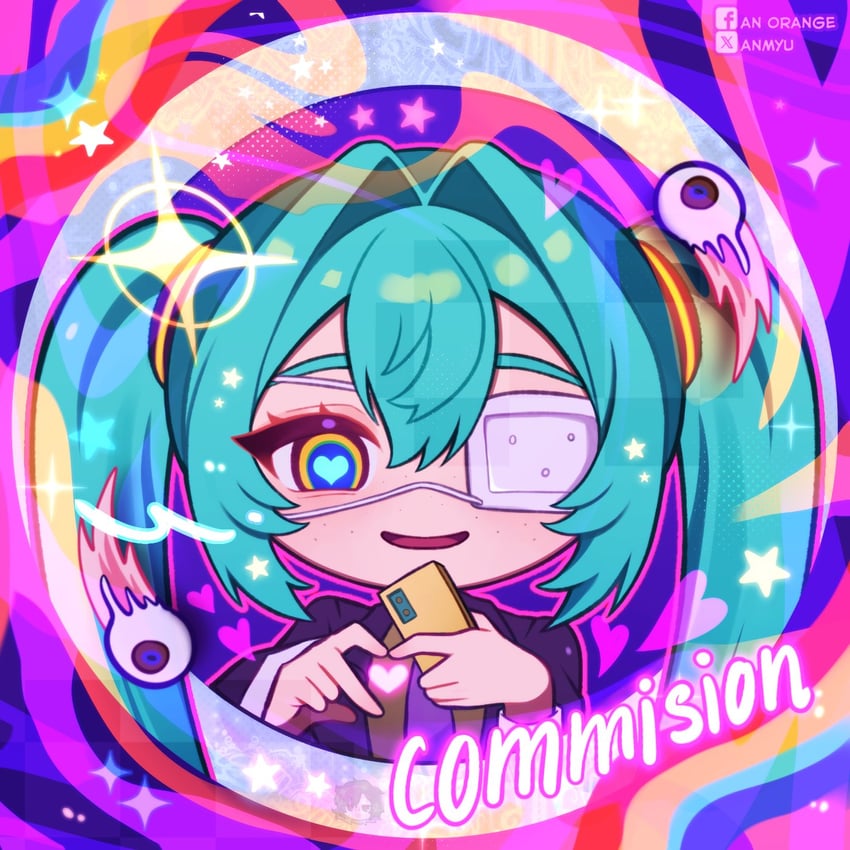 hatsune miku (vocaloid and 1 more) drawn by anmyu