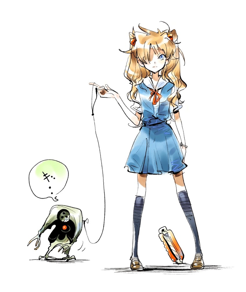 souryuu asuka langley and israfel (neon genesis evangelion) drawn by dabosu