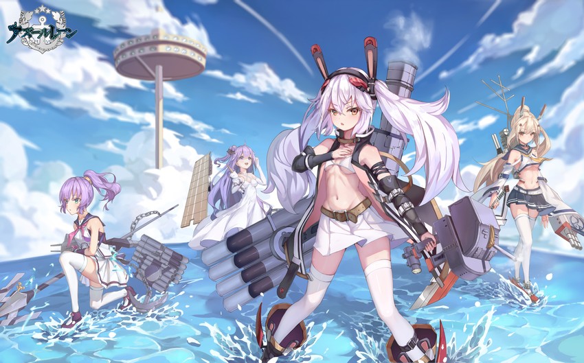unicorn, ayanami, laffey, and javelin (azur lane) drawn by ten-u