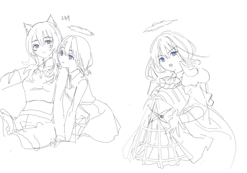 iseri nina and kawaragi momoka (girls band cry and 1 more) drawn by popipopopo0000