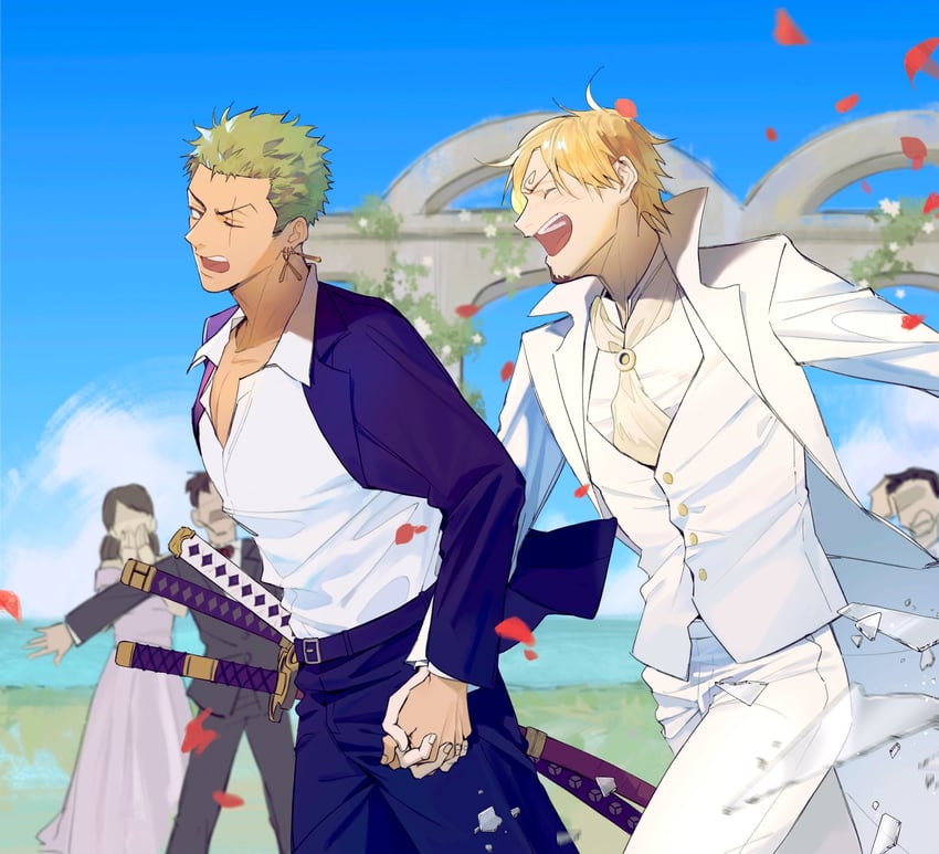 roronoa zoro and sanji (one piece) drawn by 218rin