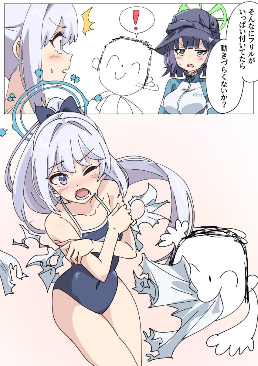 sensei, doodle sensei, miyako, and saki (blue archive) drawn by momomatang