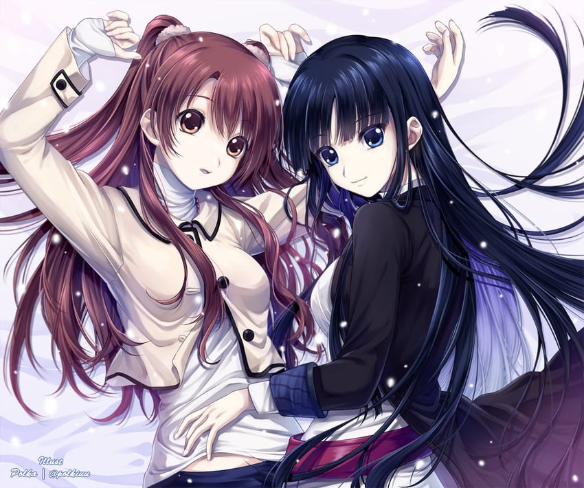 touma kazusa and ogiso setsuna (white album and 1 more) drawn by polka_(polkiuu)