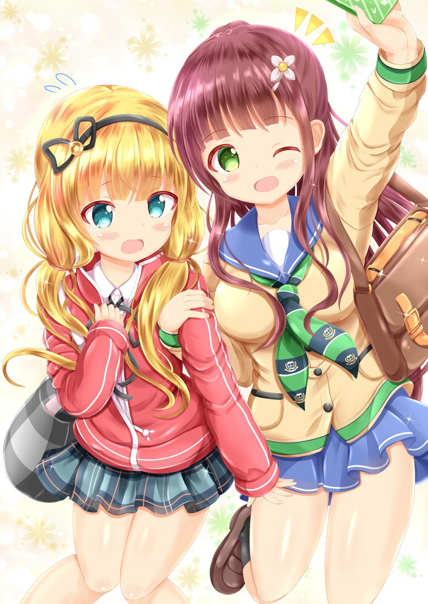 kirima syaro and ujimatsu chiya (gochuumon wa usagi desu ka? and 1 more) drawn by xenon_(for_achieve)