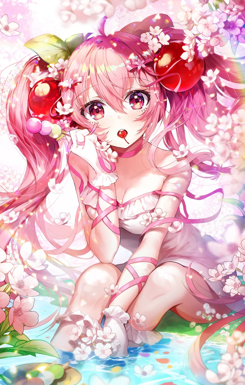 hatsune miku and sakura miku (vocaloid) drawn by apple_caramel