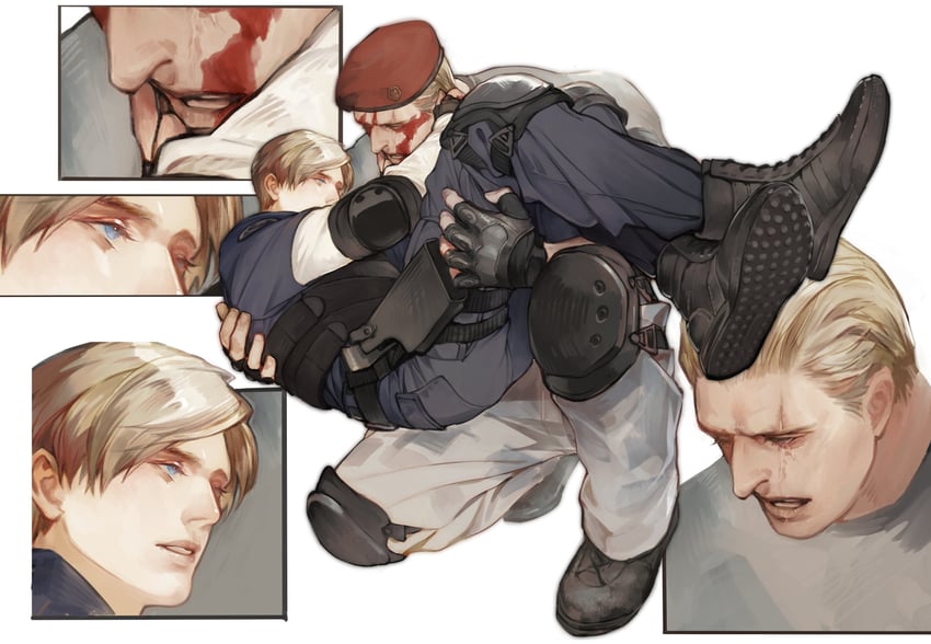leon s. kennedy and jack krauser (resident evil and 1 more) drawn by vetania