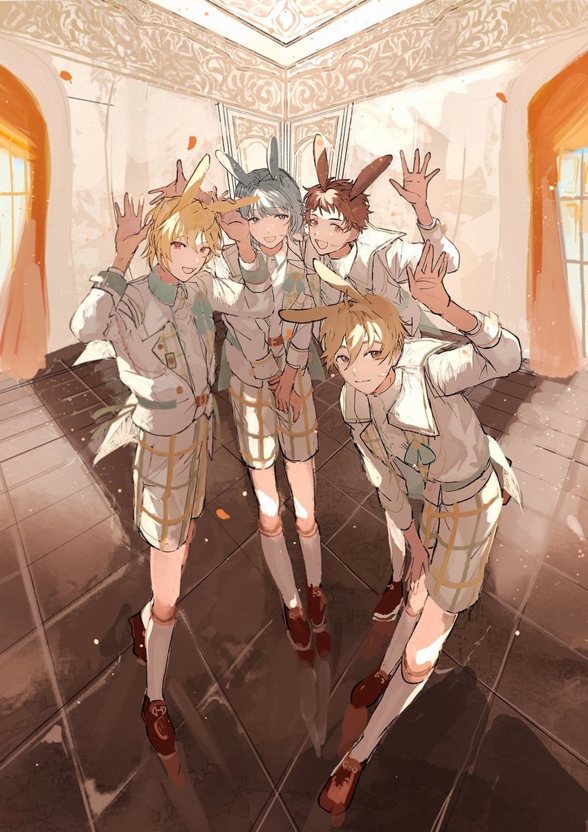 shino hajime, nito nazuna, mashiro tomoya, and tenma mitsuru (ensemble stars!) drawn by 22kolink