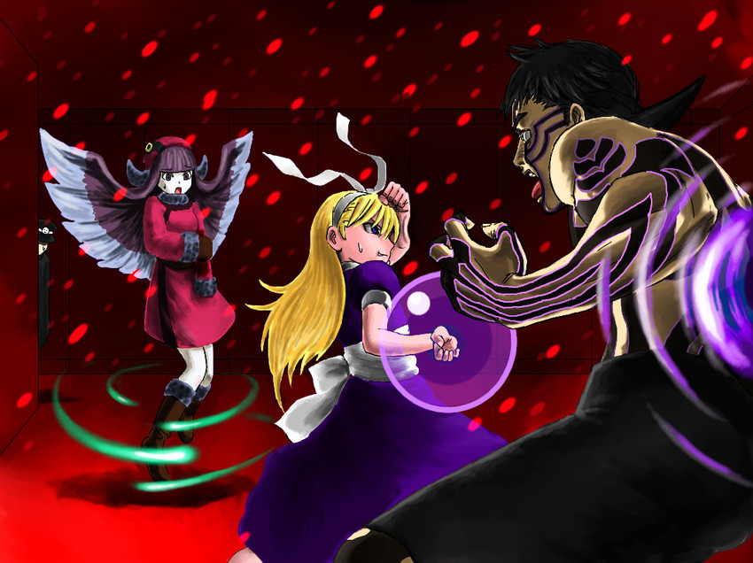 demi-fiend, kuzunoha raidou, alice, and muu shuwuu (shin megami tensei and 2 more) drawn by ald