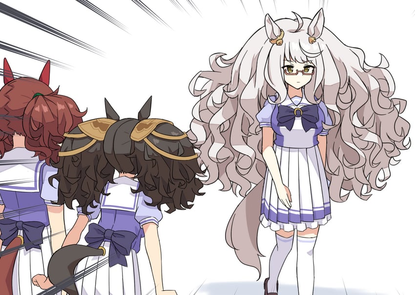 nice nature, biwa hayahide, and marvelous sunday (umamusume) drawn by chipushishi