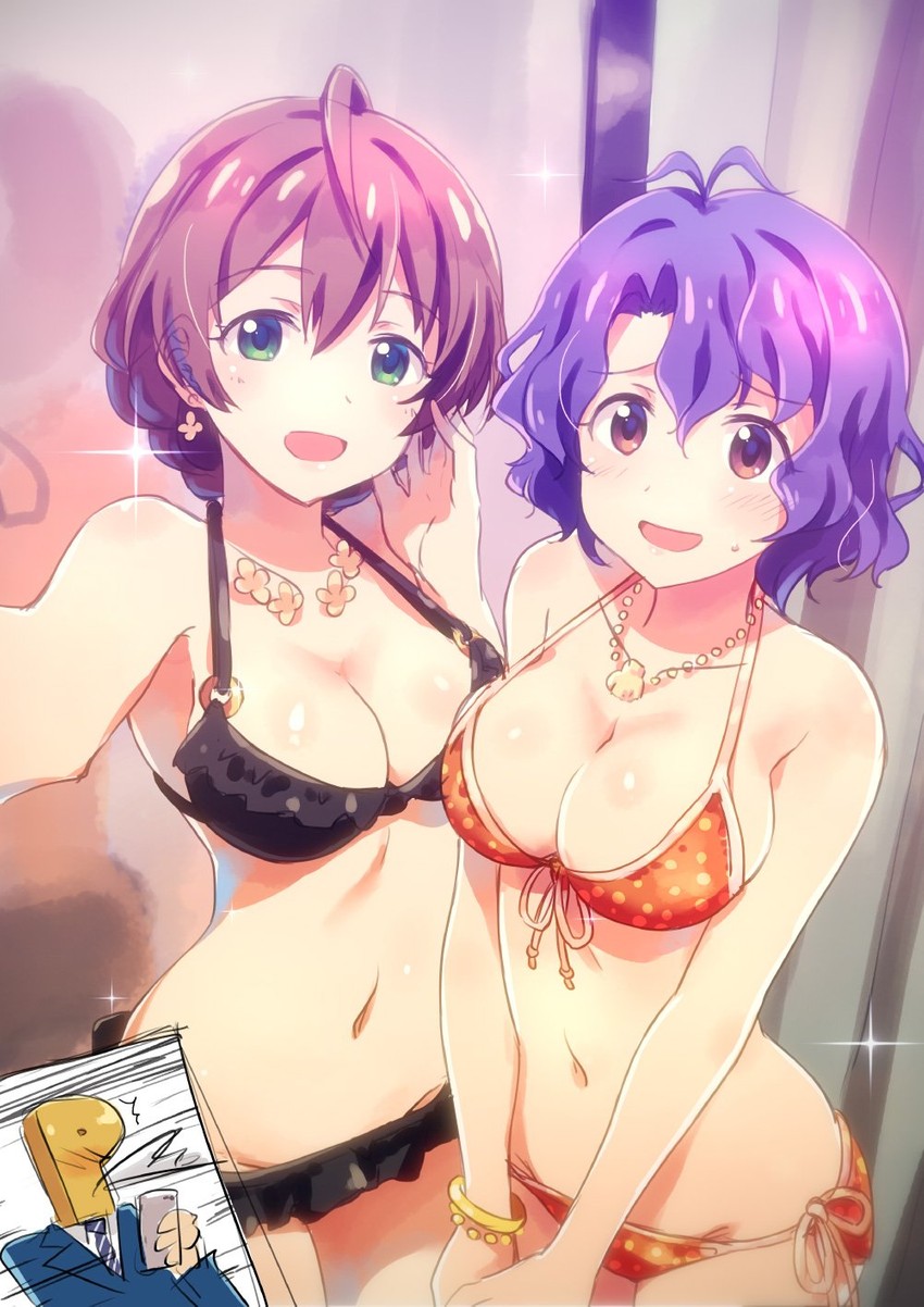 producer, p-head producer, toyokawa fuka, and sakuramori kaori (idolmaster and 2 more) drawn by yuuki_tatsuya