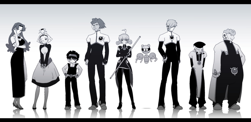 kasuga yui, corrector i.r., corrector anty, corrector rescue, corrector synchro, and 4 more (corrector yui) drawn by ude