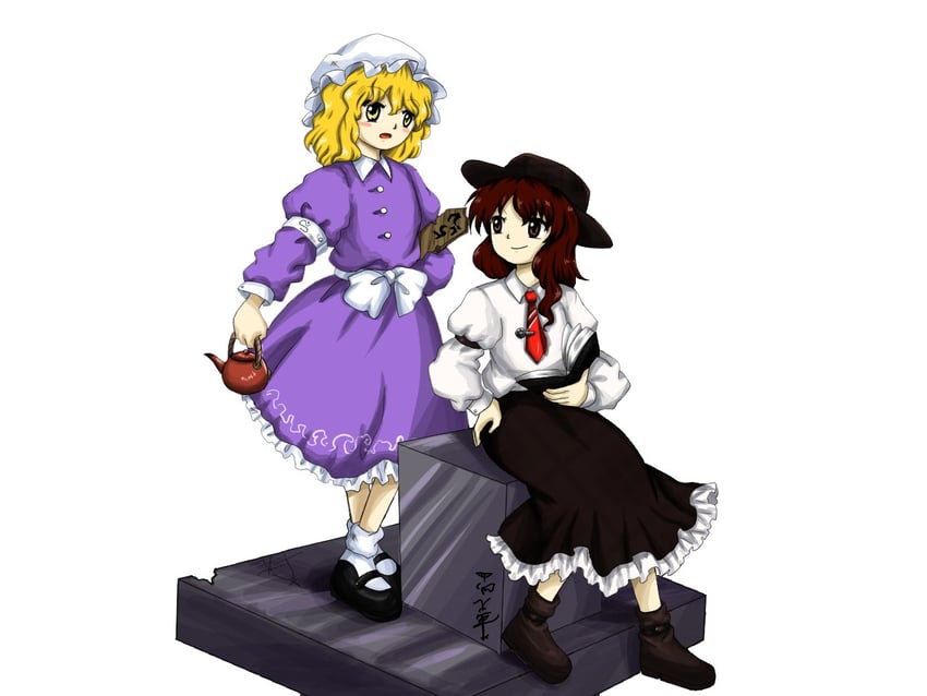 usami renko and maribel hearn (touhou and 1 more) drawn by monodoku