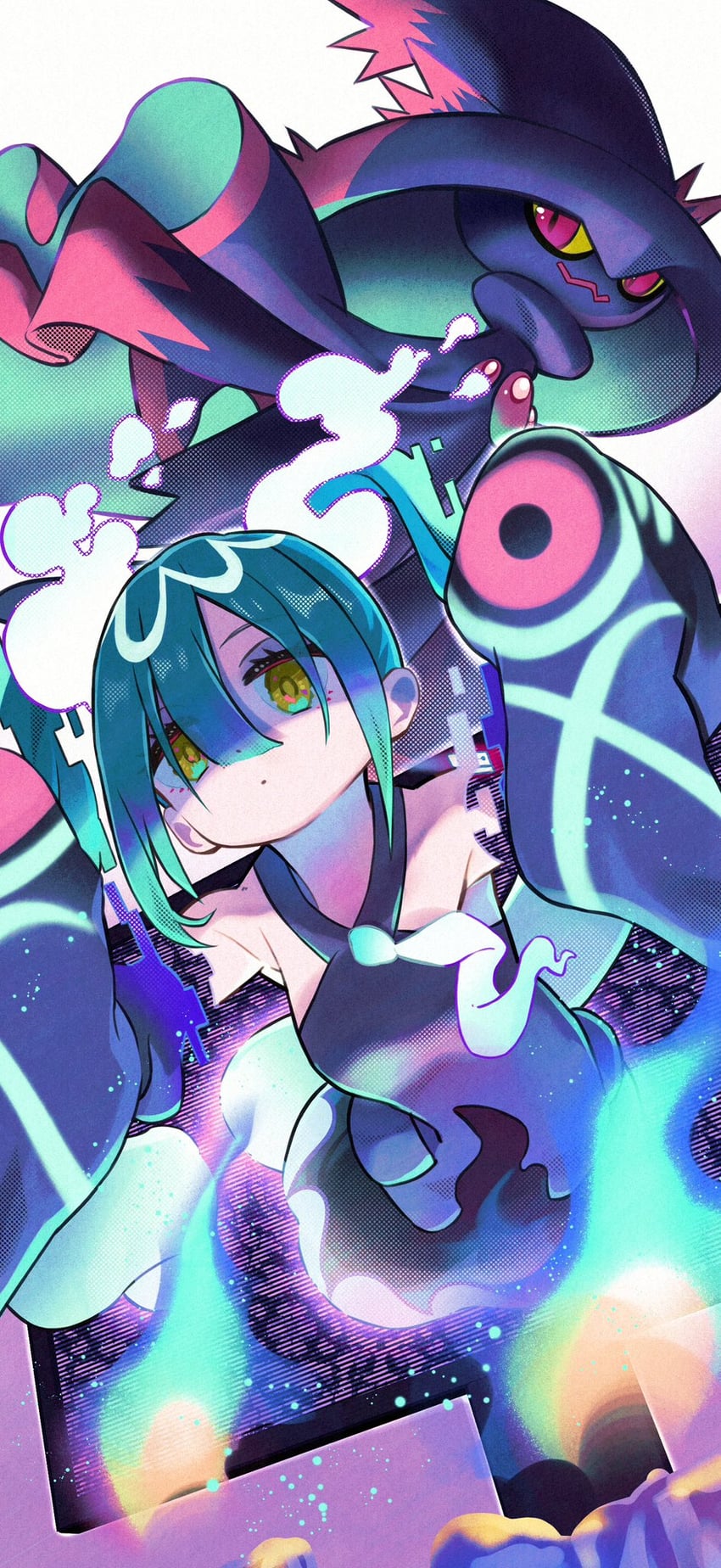 hatsune miku, mismagius, and ghost miku (pokemon and 2 more) drawn by rainys_bill