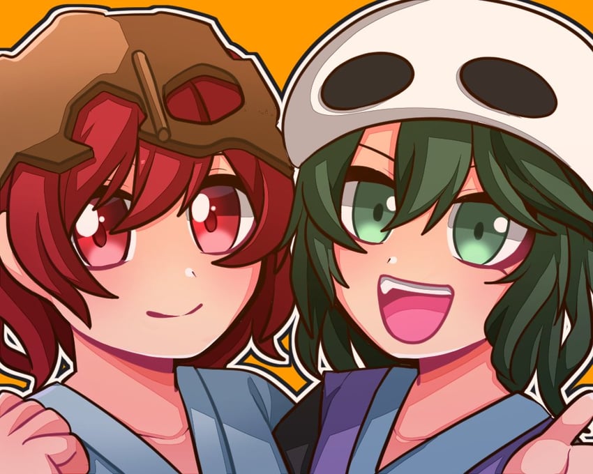 katano sukune and kitsugai sese (len'en) drawn by 1jumangoku