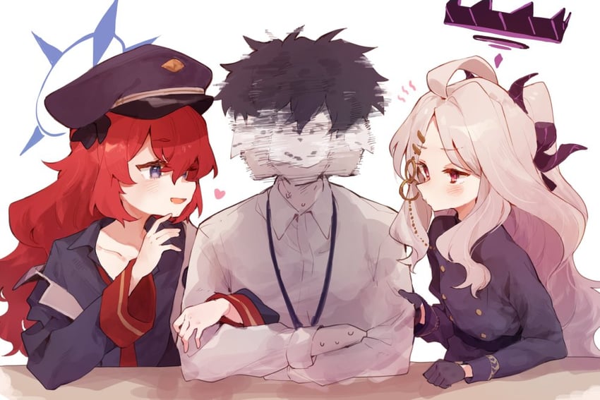 sensei, hina, and iroha (blue archive and 1 more) drawn by rimukoro