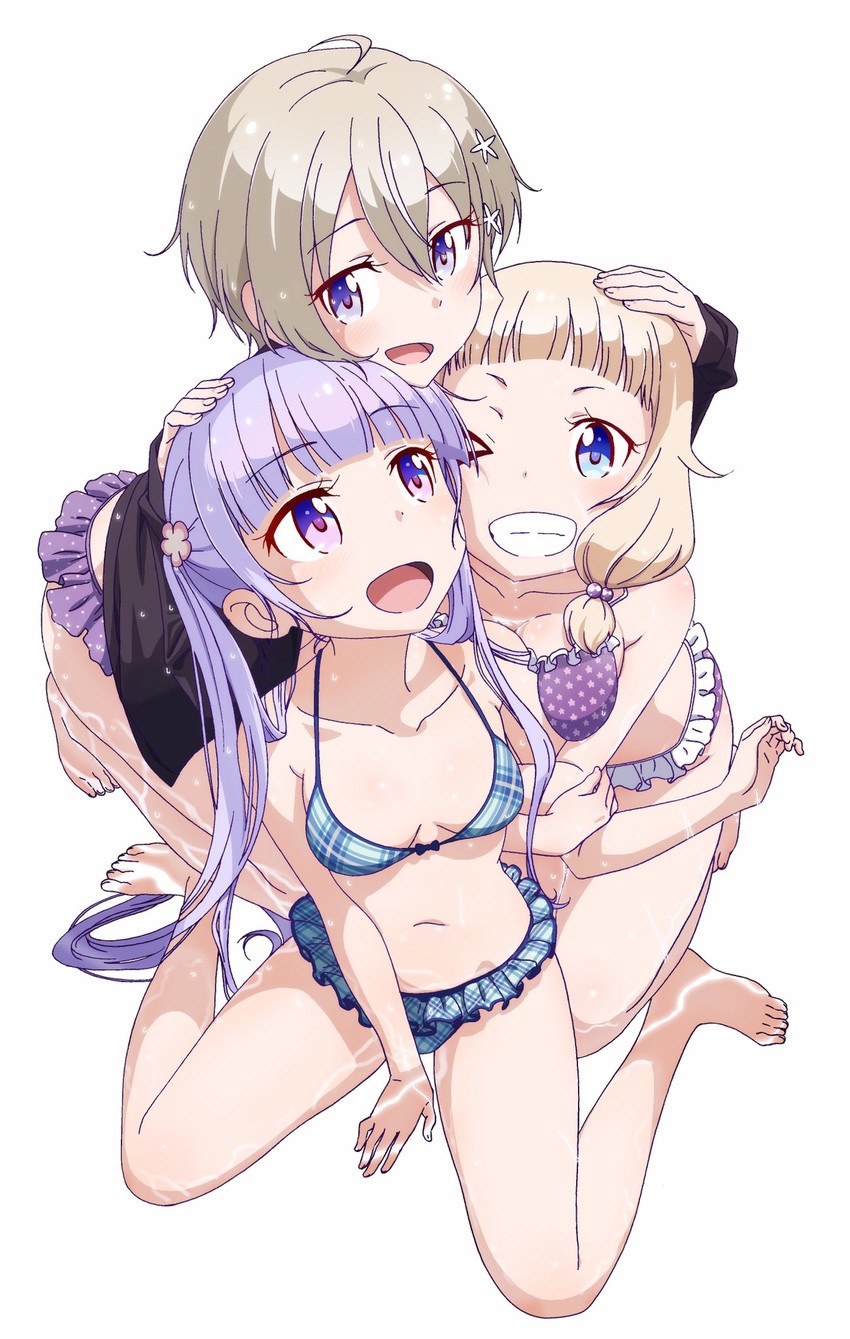 suzukaze aoba, sakura nene, and hoshikawa hotaru (new game!) drawn by makicha_(sasurainopink)