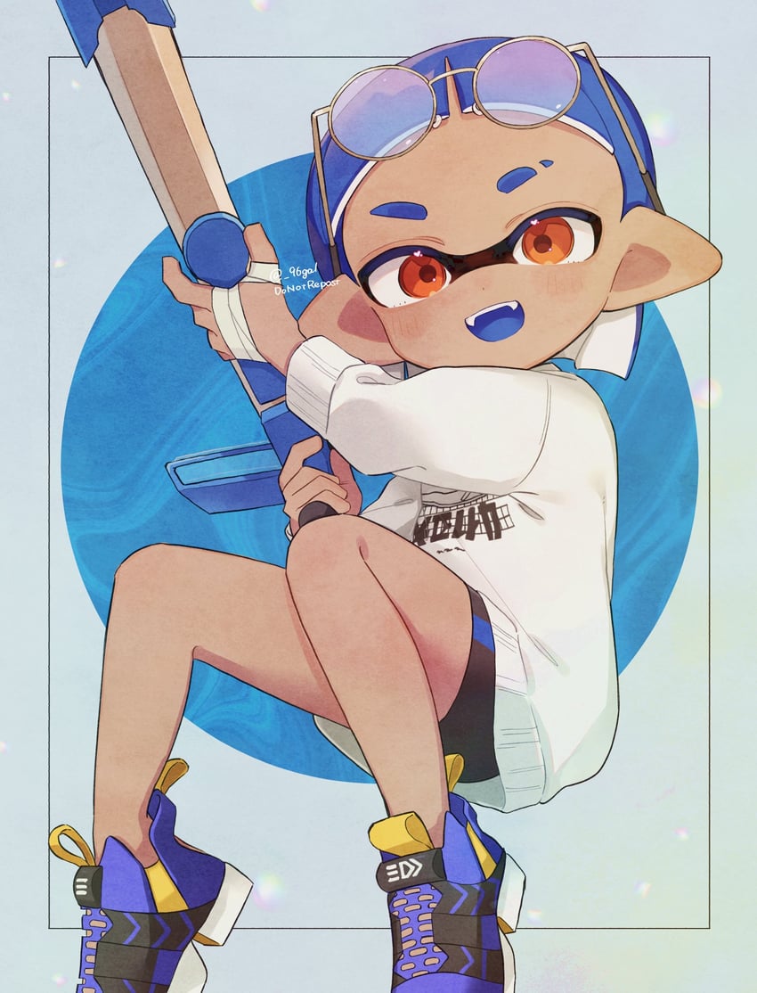 inkling player character and inkling girl (splatoon and 1 more) drawn by sabata_saba