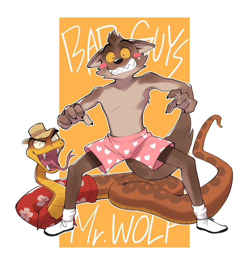 mr. wolf and mr. snake (the bad guys) drawn by kinoshita_jiroh